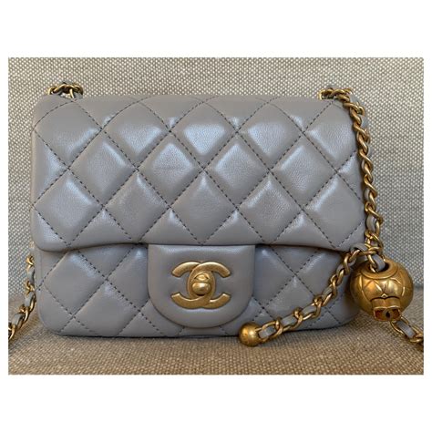 chanel mini square grey|chanel classic mini flap price.